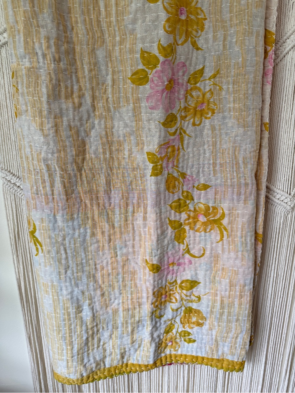 Pastel Floral Kantha Blanket Throw - Picture 4 of 14